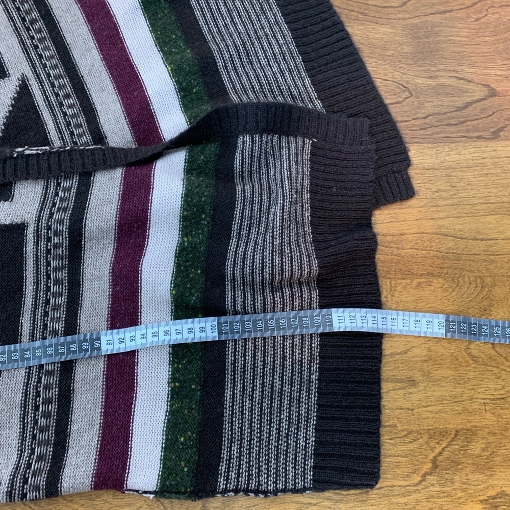 Free People Long Duster Open Cardigan Size Medium Wool Mohair Blend Aztec Boho - Picture 9 of 12